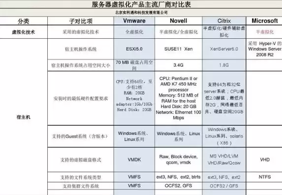 简述常见的虚拟化技术分类，常见的虚拟化技术分类有哪些