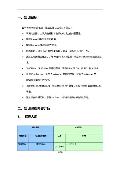 大数据平台实训总结，大数据平台应用实训报告