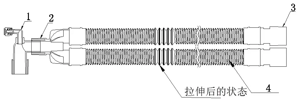 自动伸缩设备，自动伸缩收线器结构原理图