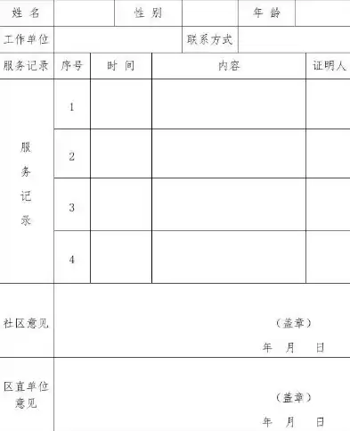 社区报到表格，社区报到表