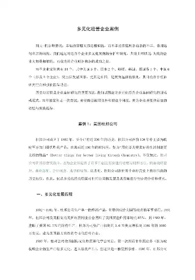 多元化管理案例分析报告，多元化管理案例分析