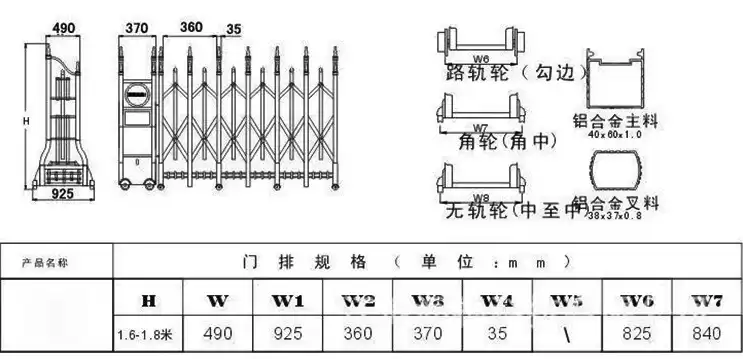 电动伸缩门标准尺寸，电动伸缩门标准多高