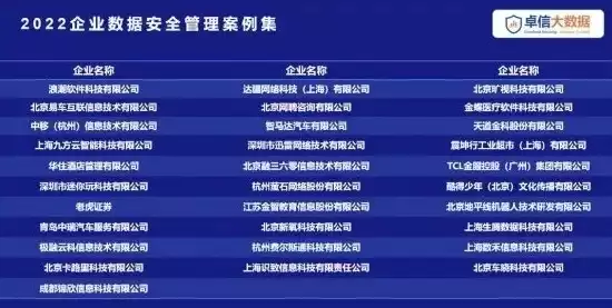 领域数据安全典型案例名单公布，领域数据安全典型案例名单，聚焦数据安全前沿，盘点我国领域数据安全典型案例