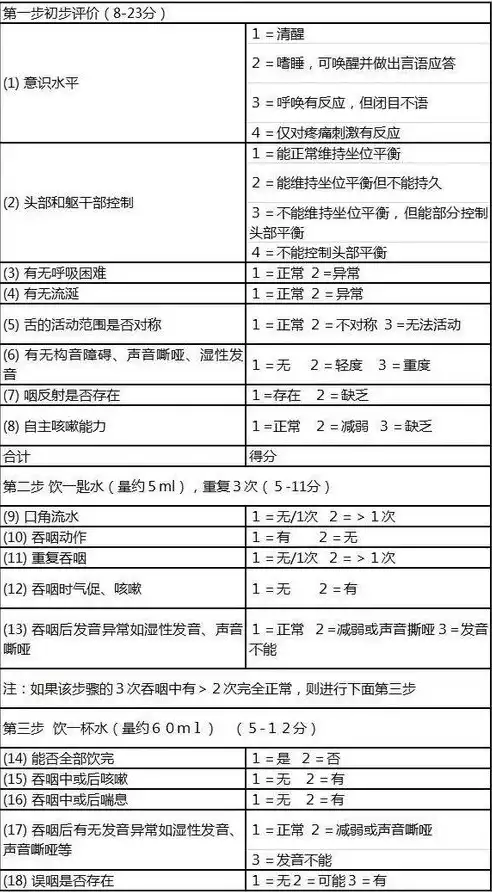 vvst吞咽评估量表结果，vvst吞咽评估量表，VVST吞咽评估量表在临床应用中的价值及案例分析