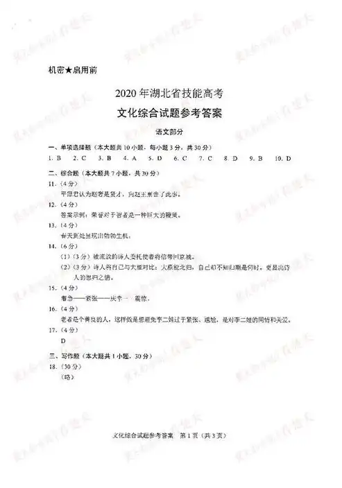 技能高考综合2020，2020年技能高考综合测试卷深度解析与备考策略