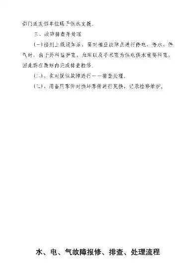 水电气故障报修排查处理流程图，水电气故障报修、排查与处理全流程解析