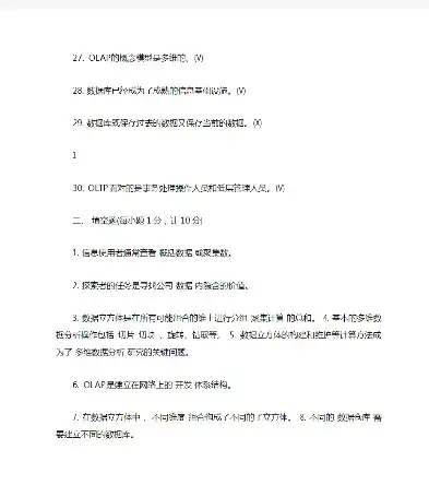 数据仓库与数据挖掘期末试题及答案，深入解析数据仓库与数据挖掘期末试题及答案，理论与实践相结合的智慧之旅