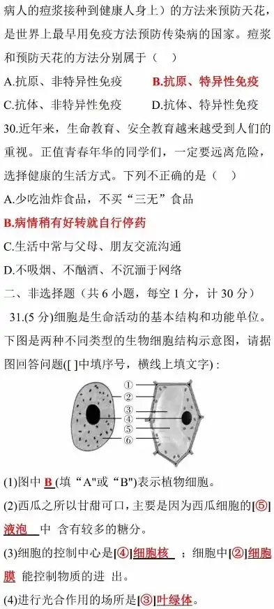 高中学业水平考试生物考试范围，高中学业水平考试生物核心知识点解析与备考策略