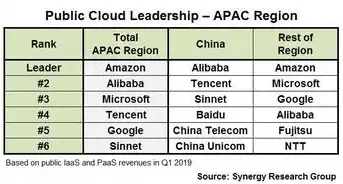 中国公有云服务排行榜最新，2023年中国公有云服务排行榜，行业翘楚崭露头角，竞争格局日益激烈