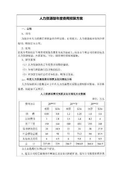 企业人力资源优化预算方案编制指南，人力资源优化预算方案怎么写的