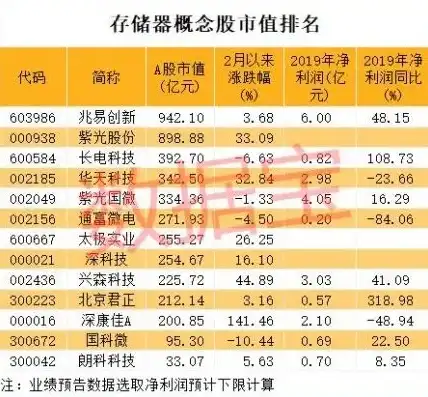 揭秘存储板块龙头股，解析行业领军企业及其投资价值，存储板块 概念股